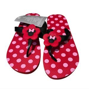 Disney Red and Pink Polka Dot Sandals with Character Accent